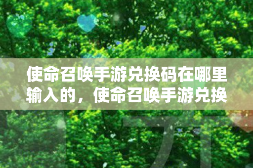使命召唤手游兑换码在哪里输入的图片