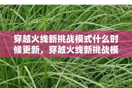 穿越火线新挑战模式什么时候更新图片