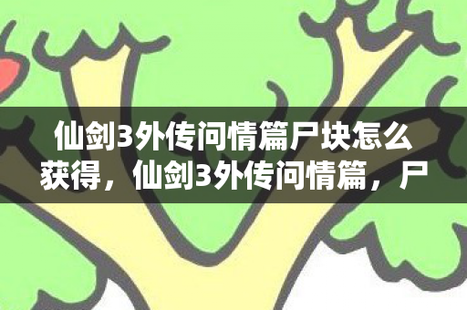 仙剑3外传问情篇尸块怎么获得图片