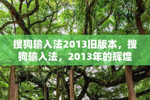 搜狗输入法2013旧版本图片