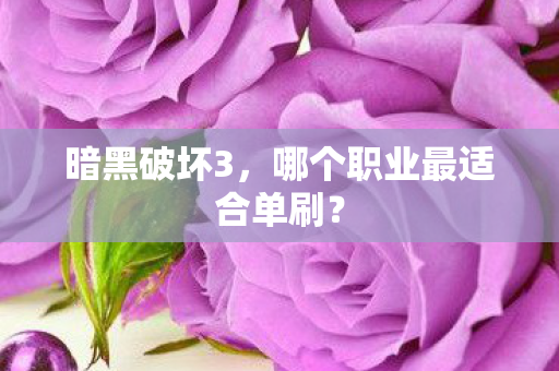 哪个职业最适合单刷图片