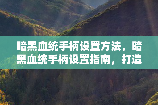 暗黑血统手柄设置方法图片