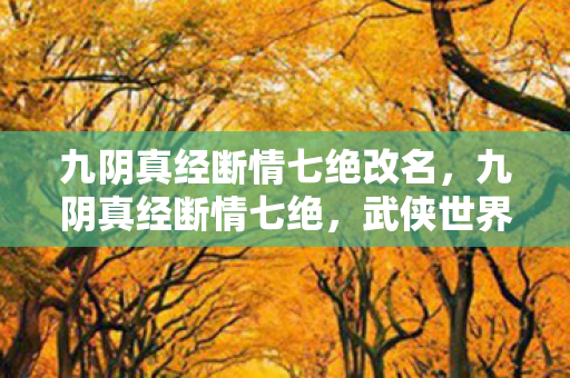 九阴真经断情七绝改名图片