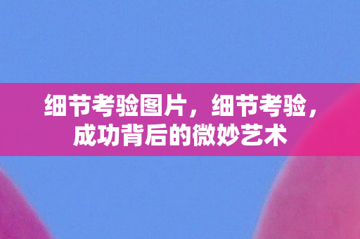 成功背后的微妙艺术图片