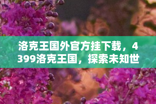 洛克王国外官方挂下载，4399洛克王国，探索未知世界的奇幻之旅