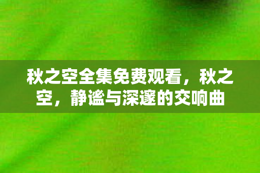 秋之空全集免费观看,秋之空,静谧与深邃的交响曲 秋之空全集免费观看,秋之空,静谧与深邃的交响曲