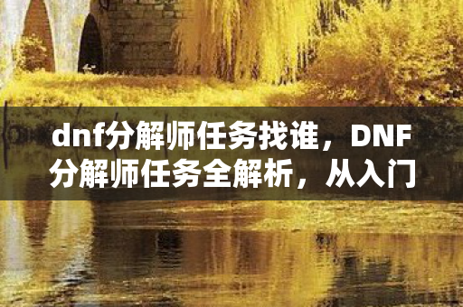 dnf分解师任务找谁，DNF分解师任务全解析，从入门到精通的攻略