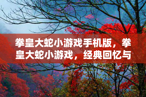 拳皇大蛇小游戏手机版，拳皇大蛇小游戏，经典回忆与趣味挑战