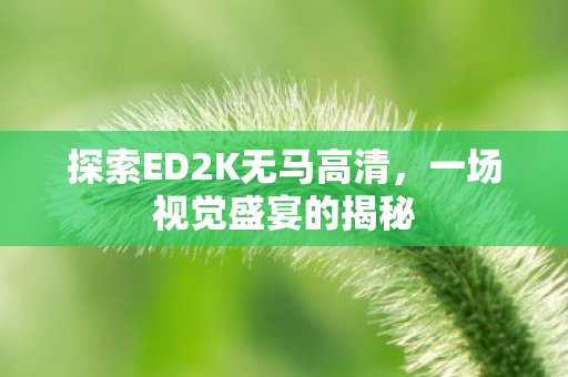 探索ED2K无马高清,一场视觉盛宴的揭秘 探索ED2K无马高清,一场视觉盛宴的揭秘