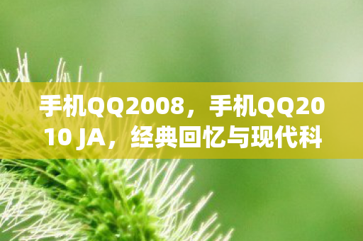 手机QQ2008，手机QQ2010 JA，经典回忆与现代科技的碰撞