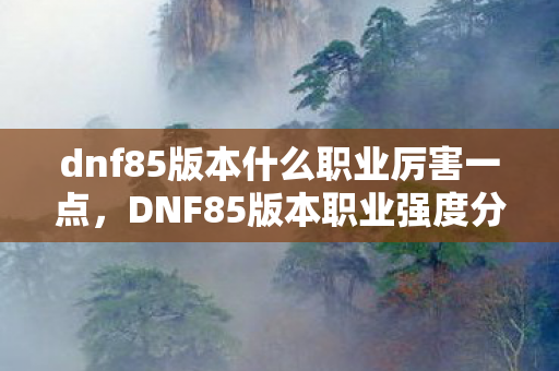 dnf85版本什么职业厉害一点，DNF85版本职业强度分析，哪些职业值得一玩？