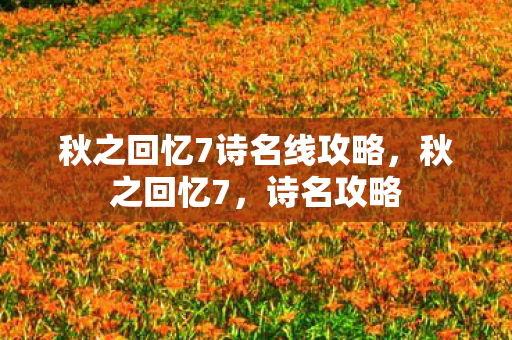 秋之回忆7诗名线攻略图片