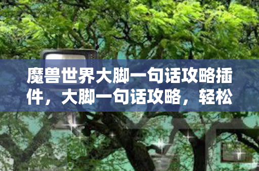 魔兽世界大脚一句话攻略插件图片