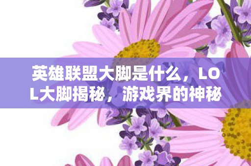 英雄联盟大脚是什么，LOL大脚揭秘，游戏界的神秘导航利器