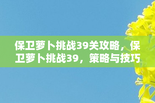 保卫萝卜挑战39关攻略图片