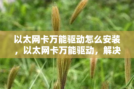 以太网卡万能驱动怎么安装图片