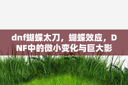 DNF中的微小变化与巨大影响图片