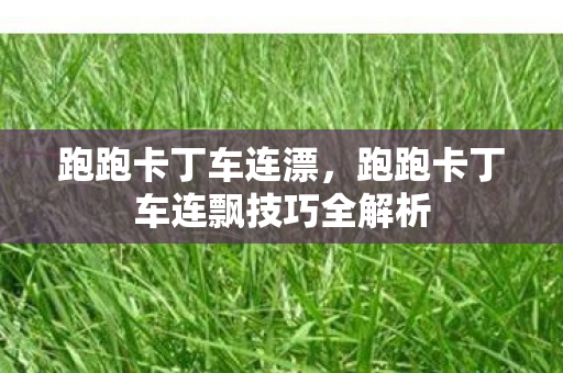 跑跑卡丁车连飘技巧全解析图片