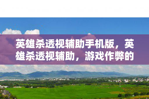 英雄杀透视辅助手机版，英雄杀透视辅助，游戏作弊的警示与反思