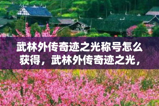 武林外传奇迹之光称号怎么获得，武林外传奇迹之光，探索未知，挑战自我