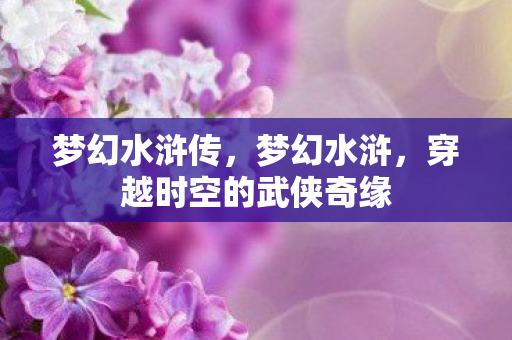 梦幻水浒传,梦幻水浒,穿越时空的武侠奇缘 梦幻水浒传,梦幻水浒,穿越时空的武侠奇缘