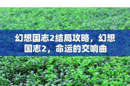 幻想国志2结局攻略，幻想国志2，命运的交响曲