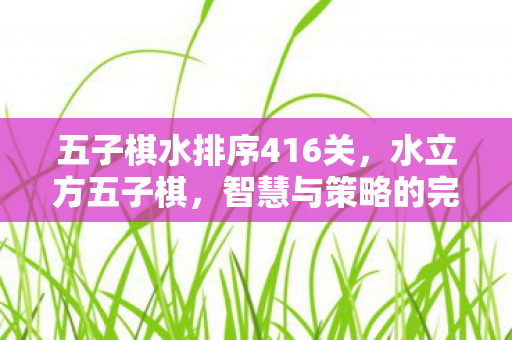 五子棋水排序416关，水立方五子棋，智慧与策略的完美融合
