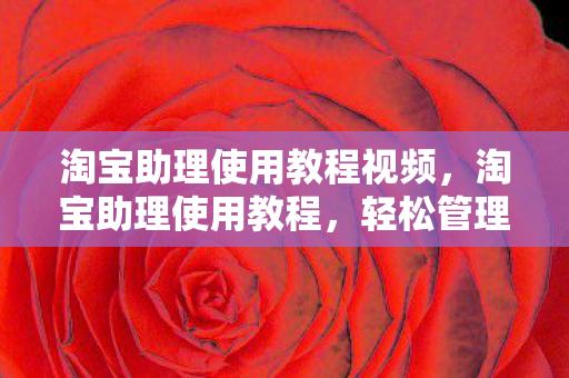 淘宝助理使用教程视频,淘宝助理使用教程,轻松管理店铺,提升工作效率 淘宝助理使用教程视频,淘宝助理使用教程,轻松管理店铺,提升工作效率
