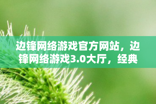 边锋网络游戏官方网站，边锋网络游戏3.0大厅，经典再现，全新体验