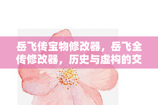 岳飞传宝物修改器,岳飞全传修改器,历史与虚构的交织 岳飞传宝物修改器,岳飞全传修改器,历史与虚构的交织