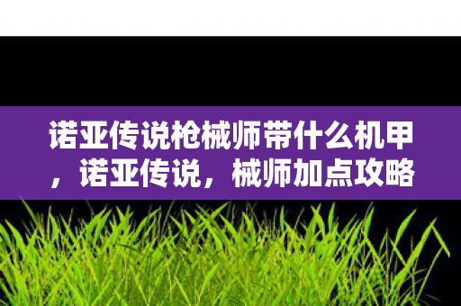 诺亚传说枪械师带什么机甲，诺亚传说，械师加点攻略