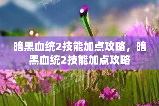 暗黑血统2技能加点攻略,暗黑血统2技能加点攻略 暗黑血统2技能加点攻略,暗黑血统2技能加点攻略
