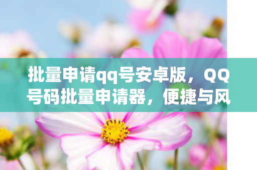 批量申请qq号安卓版，QQ号码批量申请器，便捷与风险并存的使用探讨
