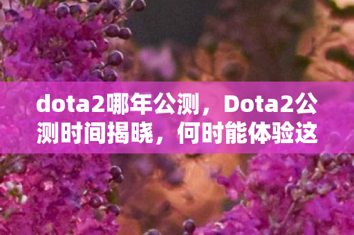 dota2哪年公测,Dota2公测时间揭晓,何时能体验这款经典续作的全新篇章? dota2哪年公测,Dota2公测时间揭晓,何时能体验这款经典续作的全新篇章?