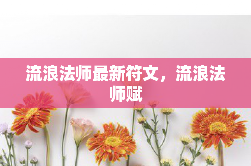 流浪法师最新符文，流浪法师赋