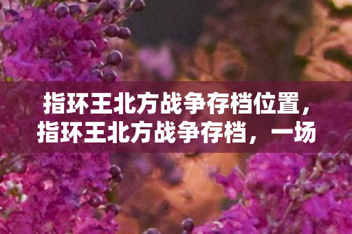 指环王北方战争存档位置,指环王北方战争存档,一场史诗般的奇幻冒险 指环王北方战争存档位置,指环王北方战争存档,一场史诗般的奇幻冒险