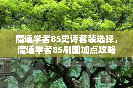 魔道学者85史诗套装选择，魔道学者85刷图加点攻略