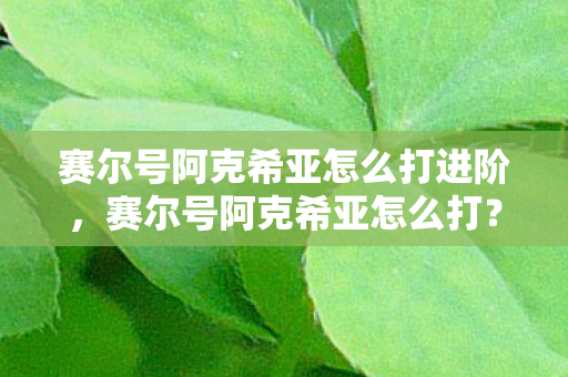 赛尔号阿克希亚怎么打进阶，赛尔号阿克希亚怎么打？攻略详解助你轻松击败这位神秘BOSS