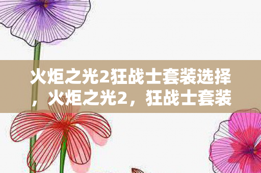 火炬之光2狂战士套装选择,火炬之光2,狂战士套装全面解析 火炬之光2狂战士套装选择,火炬之光2,狂战士套装全面解析