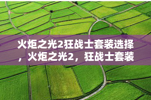 火炬之光2狂战士套装选择，火炬之光2，狂战士套装的传奇之旅