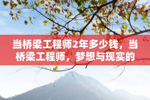 当桥梁工程师2年多少钱,当桥梁工程师,梦想与现实的交织 当桥梁工程师2年多少钱,当桥梁工程师,梦想与现实的交织