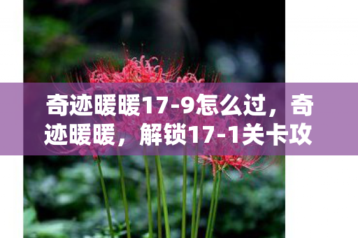 奇迹暖暖17-9怎么过，奇迹暖暖，解锁17-1关卡攻略