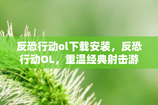 反恐行动ol下载安装，反恐行动OL，重温经典射击游戏的激情与荣耀
