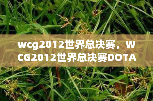 wcg2012世界总决赛,WCG2012世界总决赛DOTA,传奇之战的荣耀与遗憾 wcg2012世界总决赛,WCG2012世界总决赛DOTA,传奇之战的荣耀与遗憾