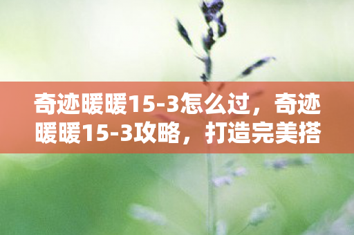 奇迹暖暖15-3怎么过，奇迹暖暖15-3攻略，打造完美搭配，挑战高分记录！