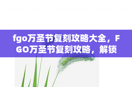fgo万圣节复刻攻略大全，FGO万圣节复刻攻略，解锁神秘与惊喜的终极指南