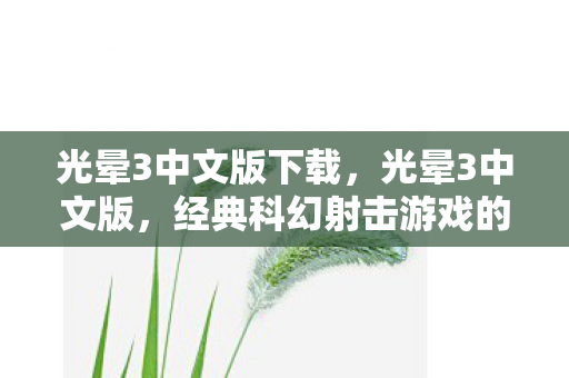 光晕3中文版下载，光晕3中文版，经典科幻射击游戏的中文之旅