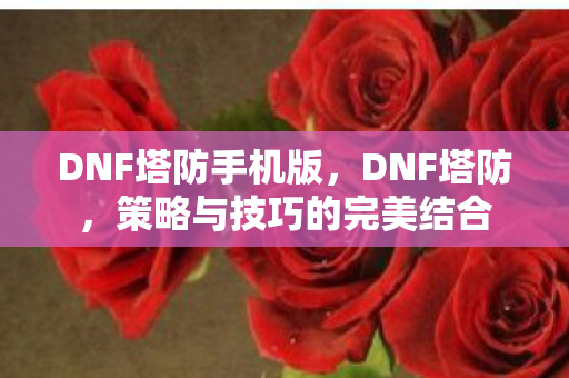 DNF塔防手机版，DNF塔防，策略与技巧的完美结合