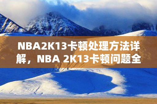 NBA2K13卡顿处理方法详解,NBA 2K13卡顿问题全面解析与解决指南 NBA2K13卡顿处理方法详解,NBA 2K13卡顿问题全面解析与解决指南