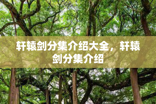 轩辕剑分集介绍大全，轩辕剑分集介绍